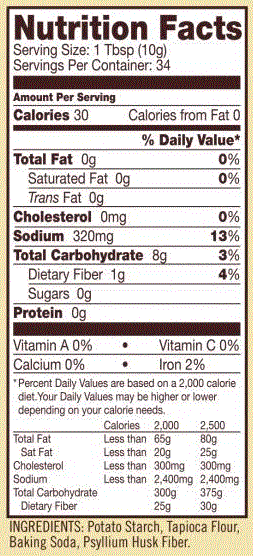 nutrition label